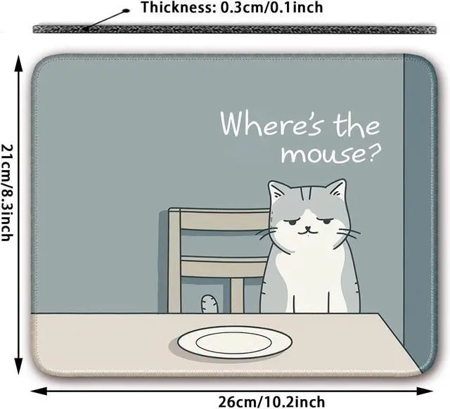 Alt view image 2 of 6 - Non-Slip Mouse Pad Gaming Mouse Pad Small Mousepad for Computer Laptop Gamer Cat Pattern 8x10 inch