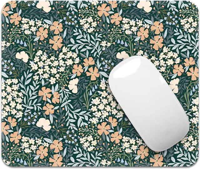Main image of Square Mouse Pad with Stitched Edge Premium Mousepad Washable Cloth. Computer Mouse Pad with Non-Slip Rubber Base Mouse Pads for Computers Laptop Mouse 9.25x7.75x0.12 inch-Flower I