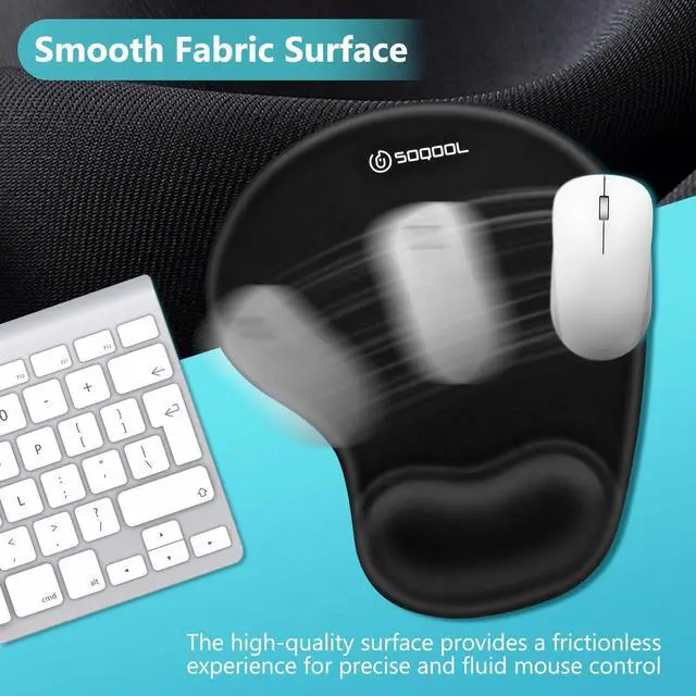 Alt view image 4 of 7 - Mouse Pad with Wrist Rest Comfortable Memory Foam Wrist Rest for Computer Keyboard Ergonomic Mouse Pad Set for Easy Typing & Pain Relief - Gradient Blue Pink
