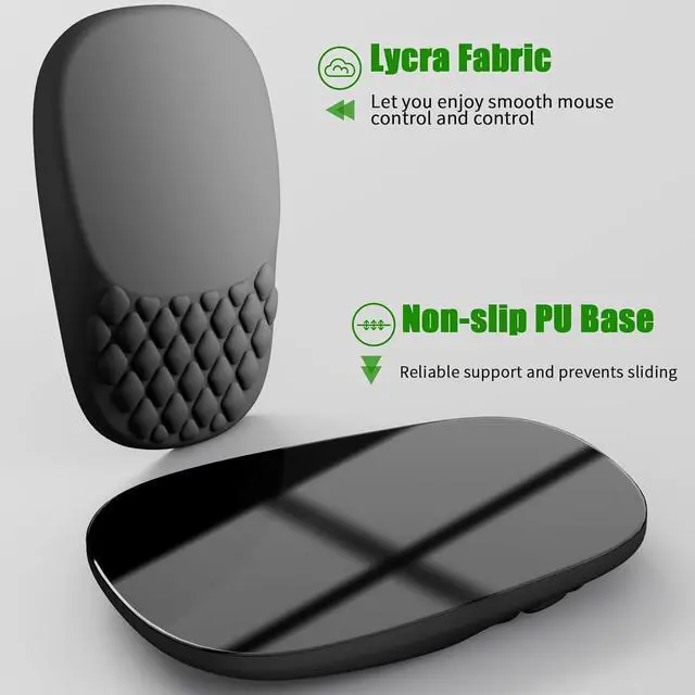 Alt view image 4 of 6 - ?Ergonomic Mouse Pad with Wrist Rest Wrist Rest Pain Relief Mousepad Memory Foam Massage & Non-Slip PU Base for Carpal Tunnel Pain Relief - Gaming Office Home Use (Black)