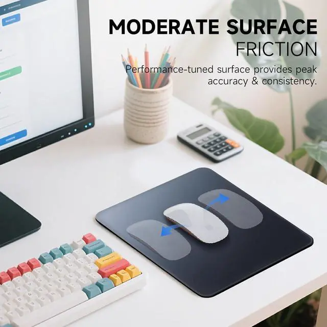 Alt view image 2 of 7 - Premium Mouse Pad with Stitched Edges  10.2 x 8.3 in | Smooth Washable Mat with Non-Slip Base | Personalized Cute MousePads for Laptop Computer Office Home (Gray-Black Gradient)