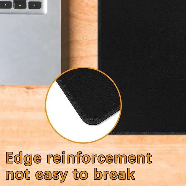 Alt view image 6 of 6 - 4 PCS Black Mouse pad Bulk with Stitched Edge 10.2x8.3inches 3mm Thickness Premium Textured Non-Slip Rubber Base Black Mouse pad Washable Gaming Mouse Pad Pack for Office and Home