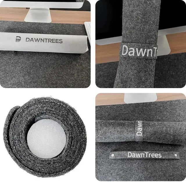 Alt view image 7 of 7 - Felt Desk Mat | Computer Mat for Desk(36x12Inches) | Large Felt Mouse Pad and Keyboard Mat | Desk Protector for Office | Dark Gray
