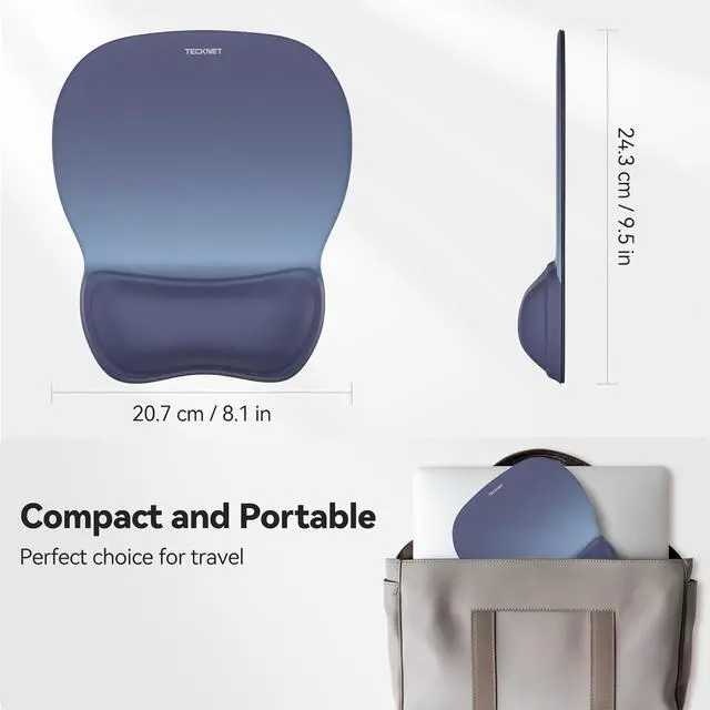 Alt view image 6 of 7 - TECKNET Gel Mouse Pad with Wrist Rest, Ergonomic Office Mousepad with Wrist Support - Non-Slip & Smooth Surface Comfortable Desk Accessories Mat for Office, Gaming and Study - Gradient