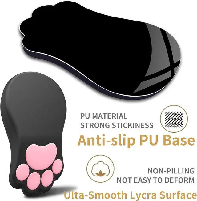 Alt view image 2 of 7 - Ergonomic Mouse Pad with Wrist Rest Cute Cat Paw Mousepad Wrist Support Comfortable Massage Design Computer Pain Relief Mouse Pad with Non-Slip PU Base for Desk Laptop Gaming Office Black