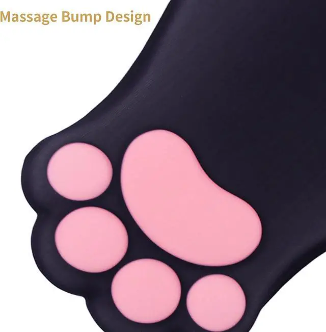 Alt view image 7 of 7 - Ergonomic Mouse Pad with Wrist Rest Cute Cat Paw Mousepad Wrist Support Comfortable Massage Design Computer Pain Relief Mouse Pad with Non-Slip PU Base for Desk Laptop Gaming Office Black