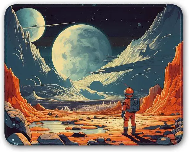 Main image of Space Themed Design Vibrant Color for Gaming Cloth Mouse Pad Laptop Mouse Pad 26x21cm