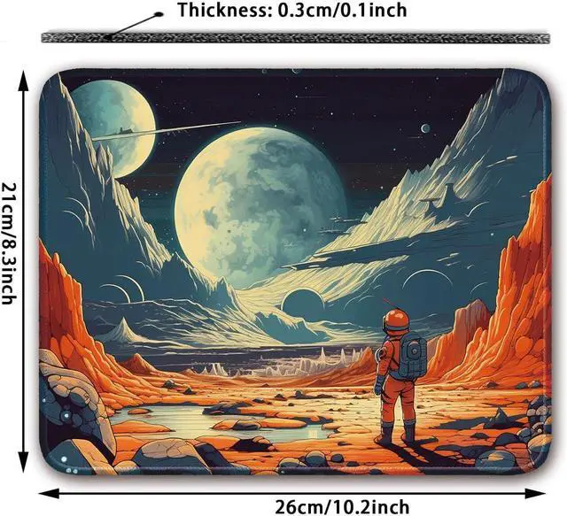 Alt view image 2 of 6 - Space Themed Design Vibrant Color for Gaming Cloth Mouse Pad Laptop Mouse Pad 26x21cm