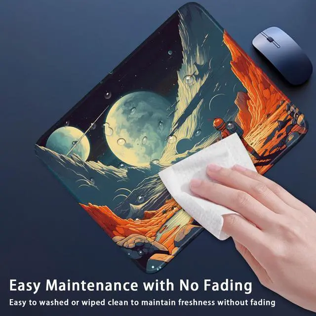 Alt view image 5 of 6 - Space Themed Design Vibrant Color for Gaming Cloth Mouse Pad Laptop Mouse Pad 26x21cm