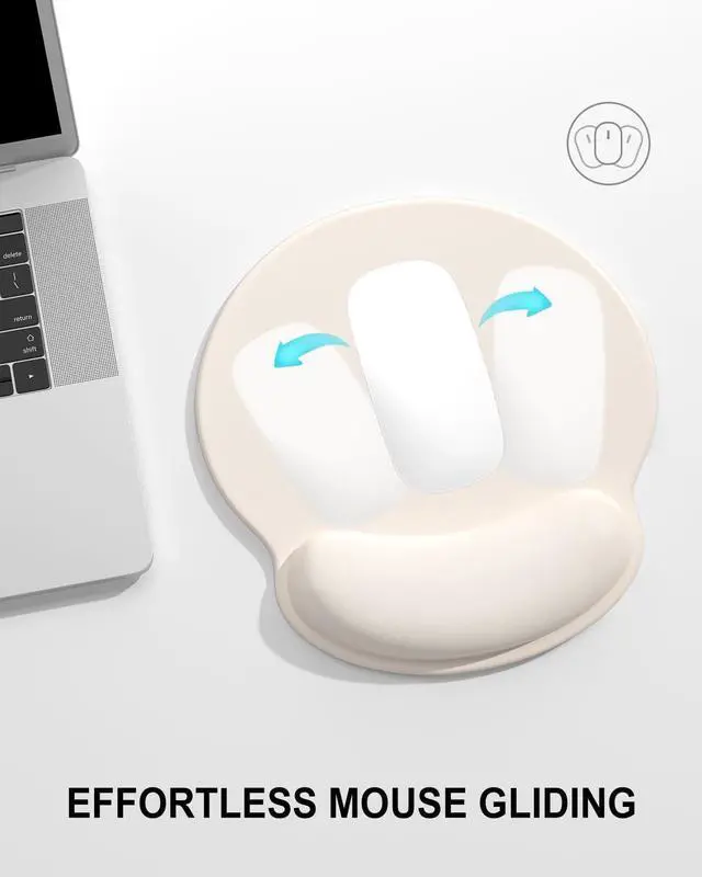 Alt view image 5 of 7 - Ergonomic Mouse Pad with Wrist Rest Comfortable Silicone Non-Slip Computer Pain Relief Gel Mouse Mat with Wrist Support for Gaming Work Office Women & Men Cute Pattern Beige