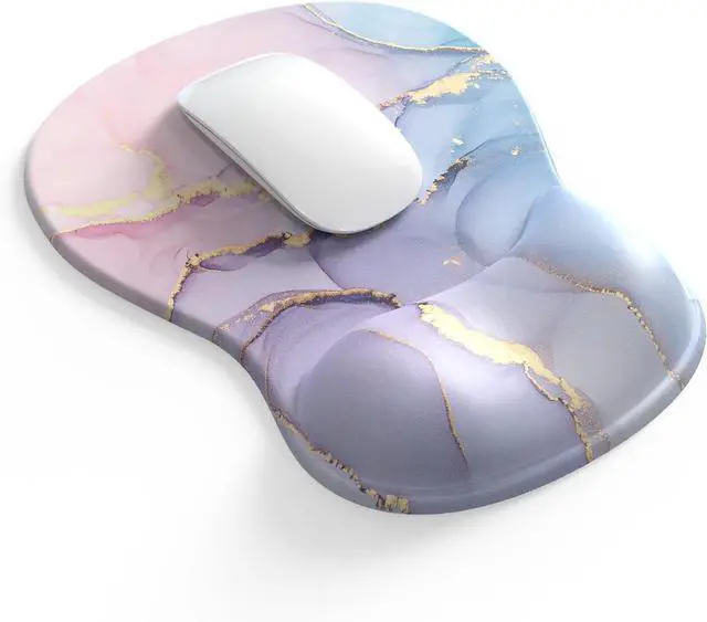 Alt view image 3 of 7 - Comfortable Mouse Pad with Gel Wrist Rest Ergonomic Mouse Pad for Pain Relief Smooth Wrist Support Surface and Non-Slip PU Base for Computer Laptop Office&Home(A03-Pink Marble)