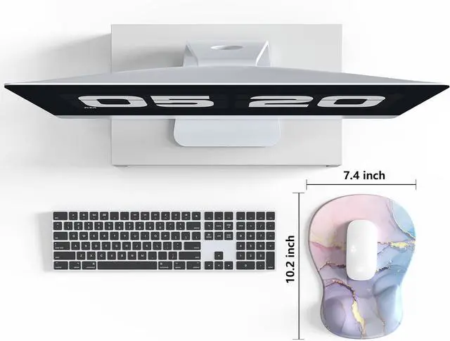 Alt view image 7 of 7 - Comfortable Mouse Pad with Gel Wrist Rest Ergonomic Mouse Pad for Pain Relief Smooth Wrist Support Surface and Non-Slip PU Base for Computer Laptop Office&Home(A03-Pink Marble)