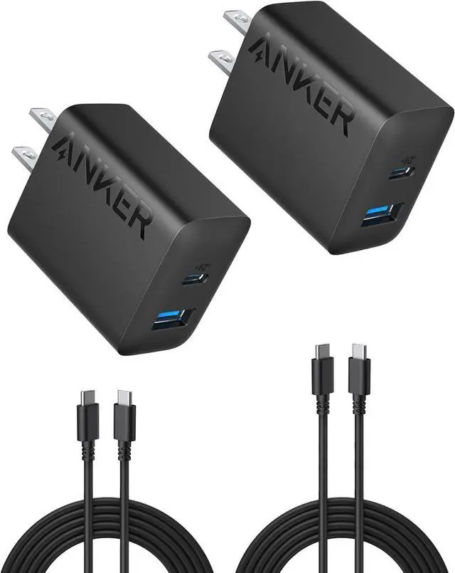 Main image of iPhone 15 Charger, Anker USB C Charger, 2-Pack 20W Dual Port USB Fast Wall Charger, USB C Charger Block for iPhone 15/15 Pro/15 Pro Max/iPad Pro/AirPods and More (2-Pack 5 ft USB-C Cable Included)