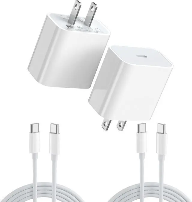 Main image of iPhone Charger Fast Charging 2 Pack 30W Type C Wall Charger Block with 2 Pack USB C Cable for iPhone 16/15/14/13 Pro Max/11/Xs Max/XR/X  (White 2 Pack)