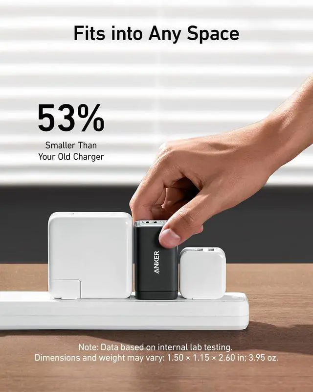 Alt view image 4 of 7 - USB C Charger (Nano 65W) PPS 3-Port Fast Compact Foldable USB C Charger Block for MacBook iPad Pro Galaxy S24 iPhone 16 / 15 and more series