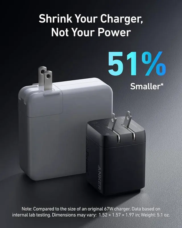 Alt view image 4 of 6 - Prime 67W USB C Charger GaN 3-Port Compact Fast PPS Wall Charger for MacBook Pro/Air Pixelbook iPad Pro iPhone 16/15/Pro Galaxy S25/S24 Note20 Pixel  Watch
