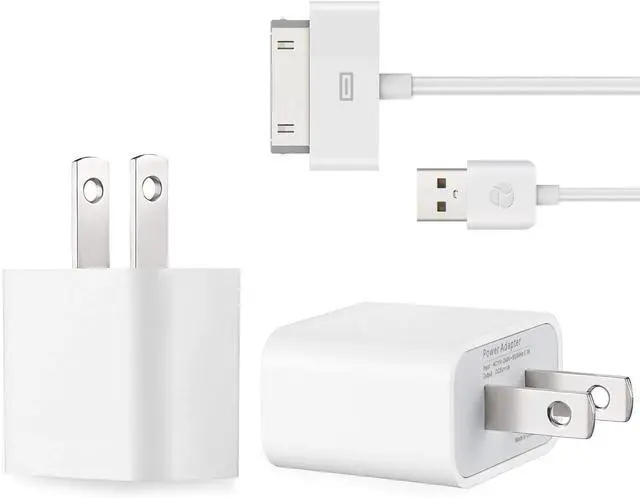 Alt view image 3 of 6 - Certified 6 Feet 30 Pin USB Charging Cable with 5W USB Power Adapter for iPhone 4/4s iPhone 3G/3GS iPad 1/2/3 iPod Touch 1/2/3/4 (2 Pack)