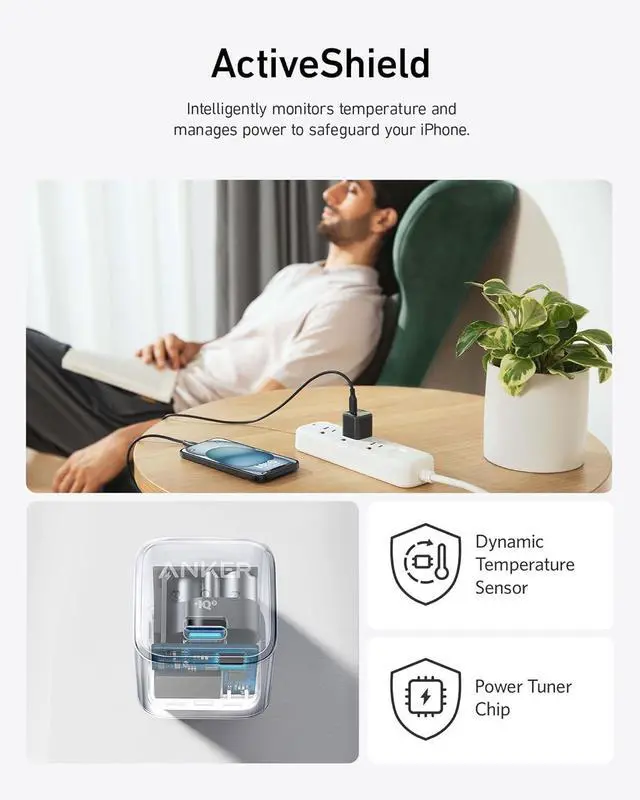 Alt view image 5 of 6 - USB C Charger Block 20W 511 Charger (Nano Pro) PIQ 3.0 Compact Fast Charger for iPhone 16/16 Plus/16 Pro/16 Pro Max 15/14/13 Series Galaxy Pixel 4/3 iPad (Cable Not Included)