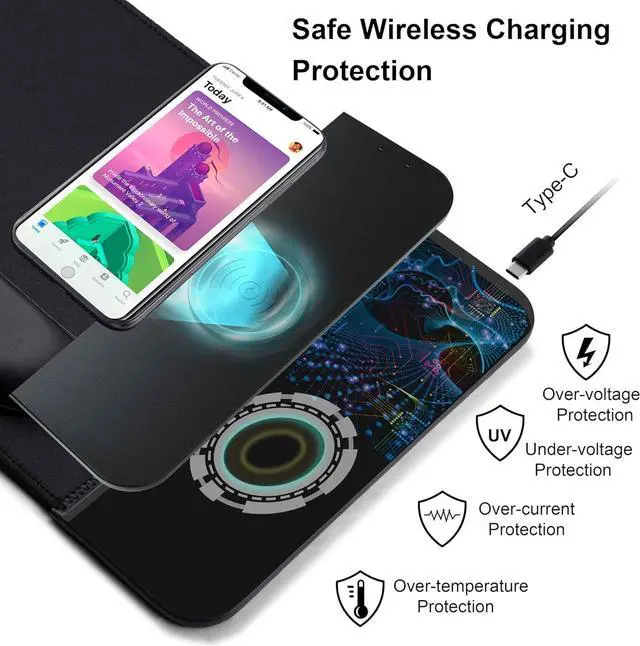 Alt view image 6 of 7 - 15W Wireless Charging Mouse Pad with Wrist Support, Fast Qi Wireless Charger Mouse Mat for iPhone 16/15/14/13/12/12 Pro/11/11Pro/XR/Xs/X, Samsung Galaxy S10/S9/S8 Plus Note 9/8 Multiple Devices