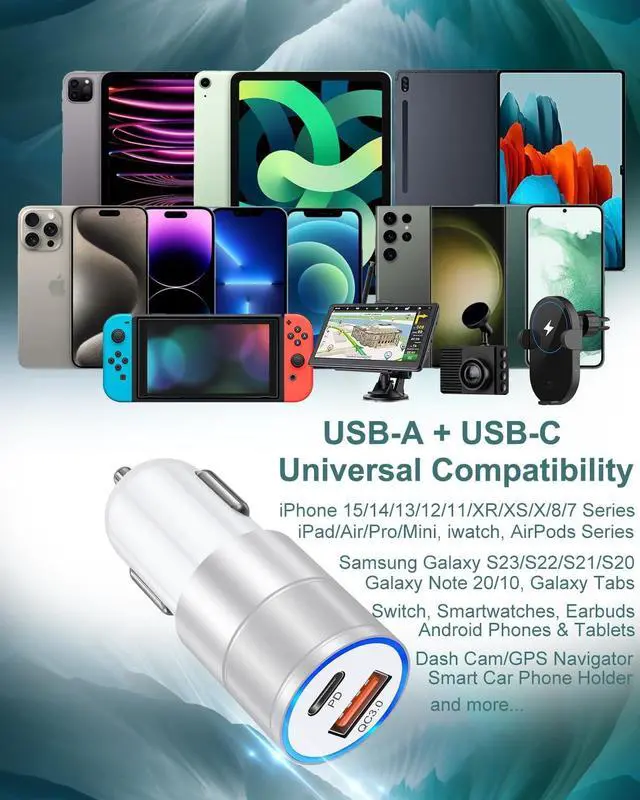 Alt view image 7 of 7 - USB C Car Charger 4 Pack 2-Port 36W Fast Charging PD3.0&QC3.0 Fast Car Chargers Type C Cigarette Lighter Power Adapter Compatible for iPhone 16 15 14 13 12 Pro Max  Galaxy S25 S24 A35
