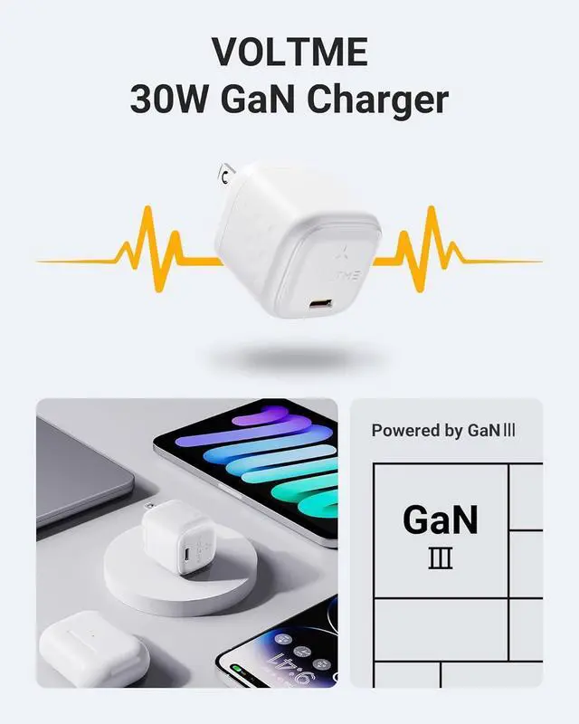 Alt view image 4 of 7 - 30W USB C Charger Slim Compact Fast Charger Block Foldable GaN Wall Charger USB-C Power Adapter for iPhone 15 14 13 12 11 Pro Max Galaxy S24 23 22 21 Note iPad Pro Pixel