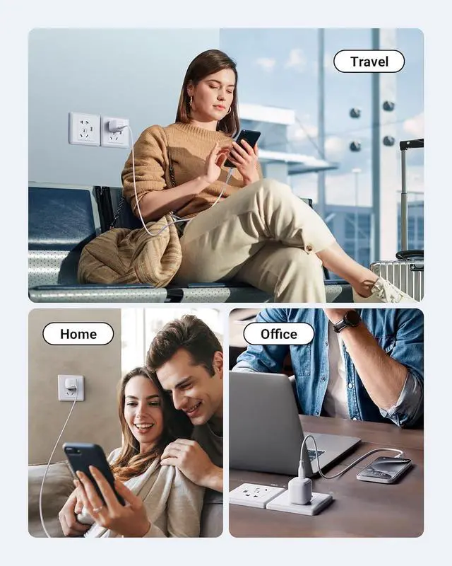 Alt view image 7 of 7 - 30W USB C Charger Slim Compact Fast Charger Block Foldable GaN Wall Charger USB-C Power Adapter for iPhone 15 14 13 12 11 Pro Max Galaxy S24 23 22 21 Note iPad Pro Pixel