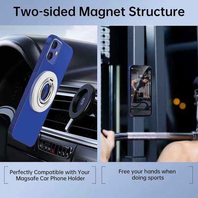 Alt view image 5 of 7 - Syncwire Magnetic Phone Ring Holder and Finger Grip Kickstand - Compatible with MagSafe iPhones Androids and Car Mounts - Off-White