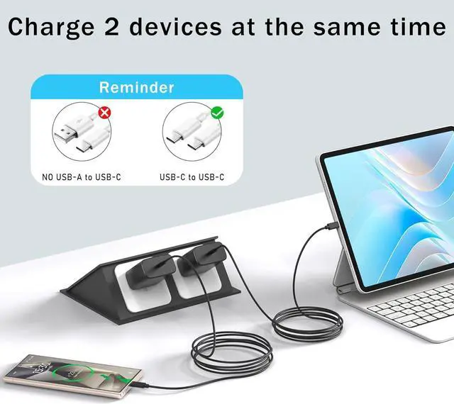 Alt view image 3 of 7 - 45W Super Fast Charger USB C Type C PD 3.0 45Watt USB-C Android Phone Charger with 6FT Fast Charging Cord for  Galaxy S25/S25 Ultra/S25+/S24/S24Ultra/S24+/S23/S23Ultra/S23+/S22/S21/S20 (2Pack)