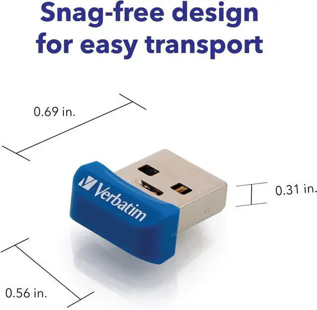 Alt view image 2 of 7 - 32GB Store n Stay Nano USB 3.2 Gen 1 Flash Drive Snag-free Low Profile Thumb Drive - Blue