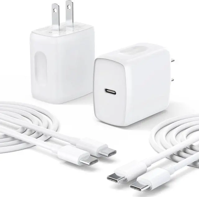 Main image of USB C Charger Type C Fast Charging 2 Pack 25W Chargers Block with 2 Pack 6FT USB C to C Cable for iPhone 15 16 Pro Max/iPad/ Series and More