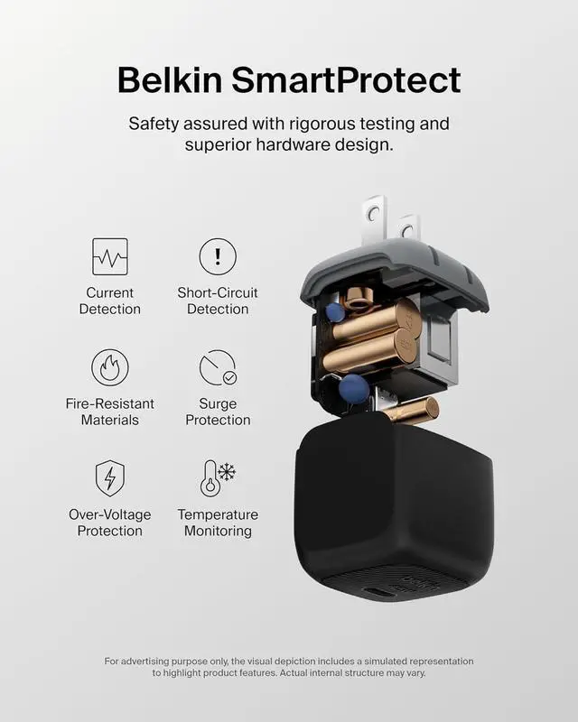 Alt view image 4 of 7 - USB C Charger Block 45W - PD3.1 PPS Fast Charging for  Galaxy S25 S24 S23 S22  iPhone 16 iPhone 15/14/13 Plus Pro Pro Max Google Pixel 9 Nintendo Switch etc - Black