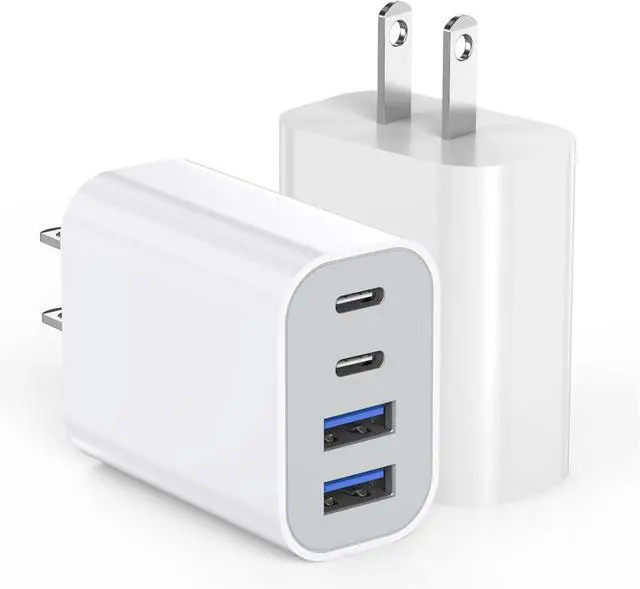 Main image of 40W iPhone 16 Charger Block 2Pack 4-Port Fast USB C Charger Blocks Multiport PD Power Adapter & QC Plug iPhone Cube USBC Charging Brick  Adapter for iPhone 16/16 Pro/15/15 Pro Max/14/13/12/iPad