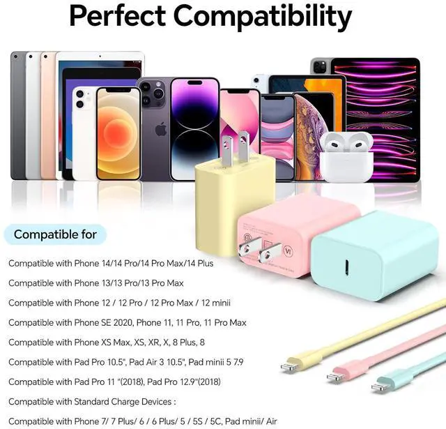 Alt view image 6 of 7 - Compatible with iPhone USB C to ightning Cable 3Pack 10FT Long Phone Cables Type C Phone Charger Cord Fast Charging for Phone 14 13 12 11 Pro Max X XS XR 8 7 6s Plus SE and More-YellowBluePink