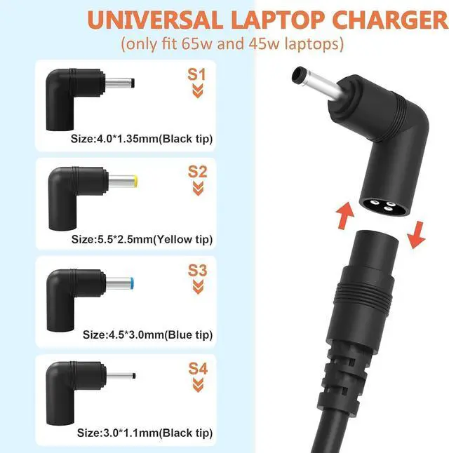 Alt view image 3 of 7 - 65W 45W 33W Charger for Asus Laptop Charger,Vivobook, Zenbook, Chromebook Notebook