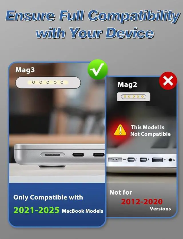 Alt view image 2 of 7 - 140W Charger for MacBook Pro 16 14 inch Mac Air 15 13 inch 2025 2024 2023 2022 2021 M1M4Original QualityType C Fast Charger Power Adapter & 6.6FT Type C to Magnetic 3 Cable LED Applicable 2021-2025