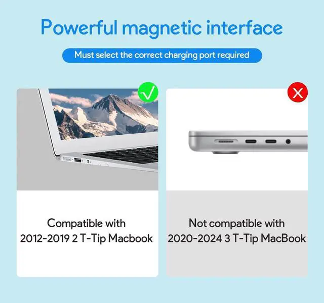 Alt view image 4 of 7 - 85W Mac Book Pro Charger Replacement AC 85w 2T-Tip Connector Power Adapter Laptop Charger Compatible with MacBook pro & Mac Book Pro 13 inch-15 inch Retina After Mid 2012