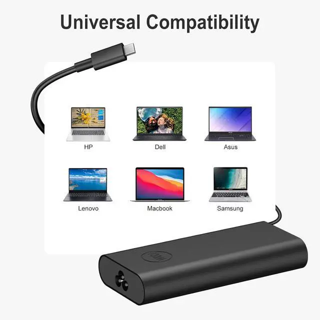 Alt view image 6 of 7 - Charger Compatible with  Laptop Computer 130W 90W 65W 45W USB C Fast Power Adapter
