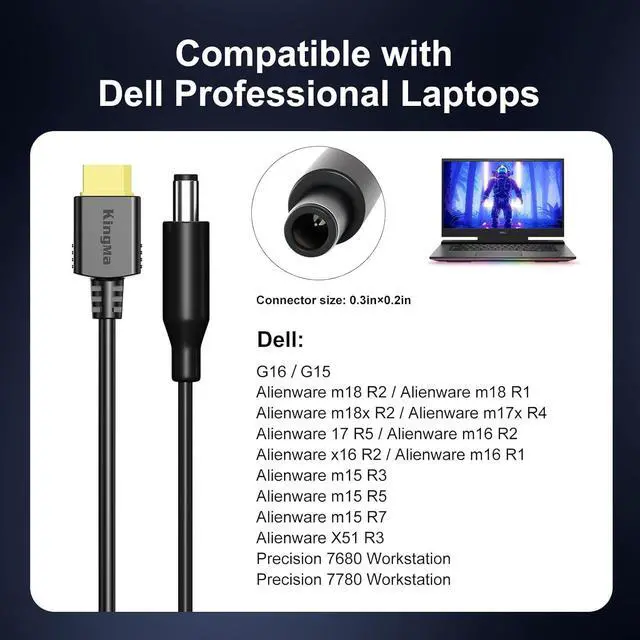 Alt view image 5 of 7 - 330W GaN PD 3.0 Fast Charger with XT60 Port (20V/16.5A) for  G16 G15 G7 Alienware m16 m18 X51-3-Port Laptop Charger Adapter for Gaming Engineering & Workstation Laptops