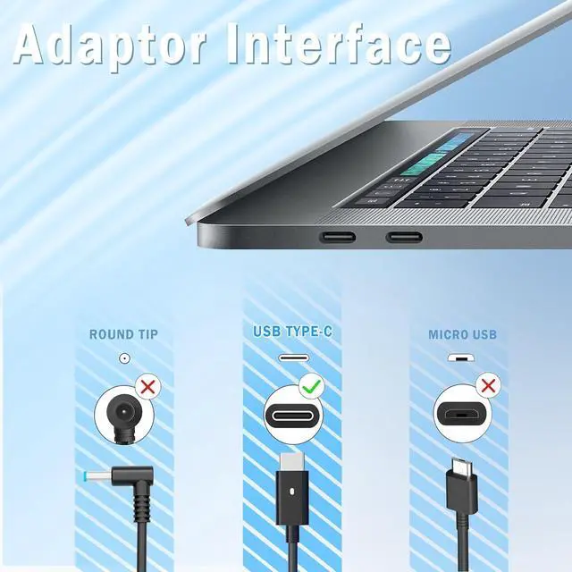 Alt view image 3 of 7 - New Slim 90W USBC Laptop Charger for Dell XPS 15,Precision 3470 3540 3560 3570 3571 5770,Latitude 3410 3500 5289 5300 5411 5421 5431 5511 5521 5531 7200 7310 7410 7390 9330 9430 TypeC AC Power Adapter