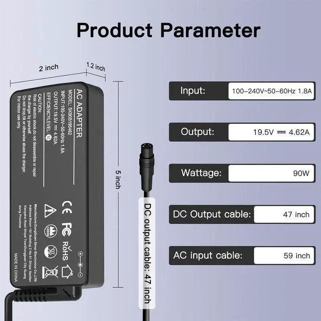 Alt view image 4 of 6 - 90W Universal Ac Laptop Charger for HP Asus Lenovo Acer Dell Toshiba Sony Fujitsu IBM Gateway Notebook Ultrabook Power Supply Cord with 16 Tips