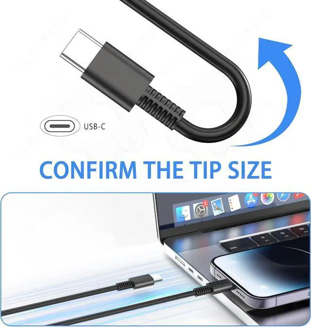 Alt view image 3 of 7 - 65W USB C Laptop Charger AC Adapter Replacement for  Laptop Charger Thinkpad/Yoga/Chromebook T480 T480S C930 C940 100e 300e 500e ADLX65YLC3D 4X20M26268 ADLX65YDC2A
