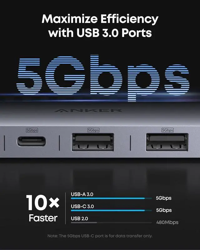 Alt view image 4 of 6 - USB C Hub 7-in-1 Multi-Port USB Adapter for Laptops 4K@60Hz USB C to HDMI Splitter 100W Max Power Delivery 3xUSBA & C 3.0 Data Ports SD/TF Card for Type C Devices (Charger Not Included)