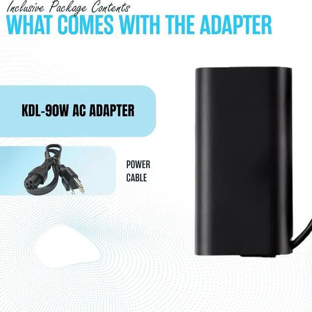 Alt view image 2 of 7 - 90W  Laptop Charger 19.5V 4.62A (UL Safety Certified) - Power Supply AC Adapter for Multiple Alienware Inspiron XPS and Latitude Models 7.4 x 5.0 Tip
