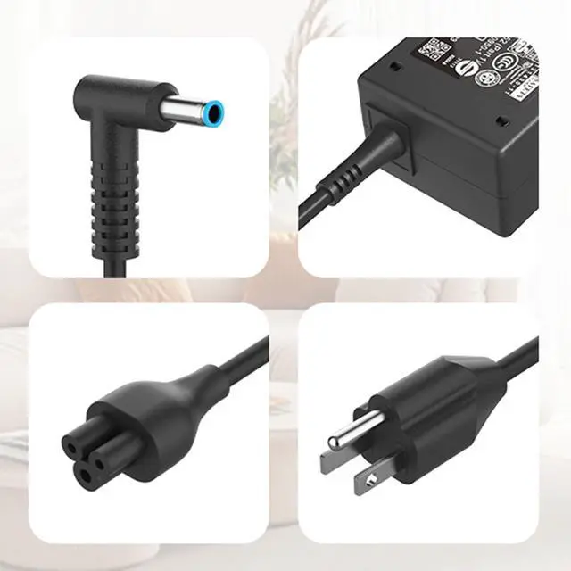 Alt view image 5 of 7 - 45W 19.5V 2.31A L25296-001 L25296-003 741727-001 Laptop Charger Fit for HP L25296-002/004 213349-109 Pavilion 15 14 13 11 Notebook Stream 14 13 11 Series Envy X360 Blue Tip Adapter Power Cord
