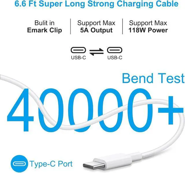 Alt view image 3 of 7 - [ MFi Certified] Charger for Mac Book Pro Air 118W 96W 87W 61W USB C Fast Power Adapter Compatible with MacBook Air Pro and All USB-C Devices