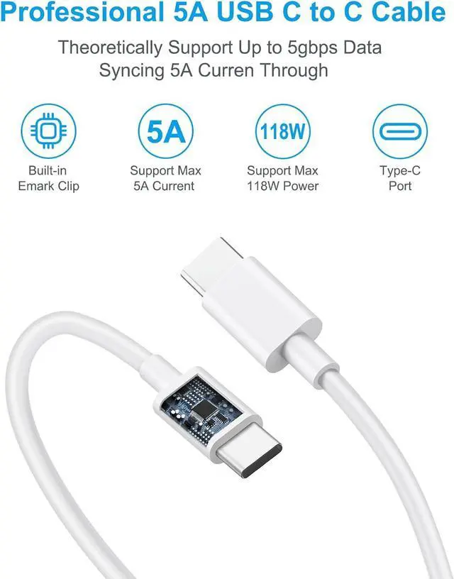 Alt view image 6 of 7 - [ MFi Certified] Charger for Mac Book Pro Air 118W 96W 87W 61W USB C Fast Power Adapter Compatible with MacBook Air Pro and All USB-C Devices