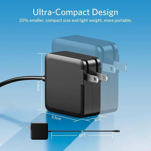 Alt view image 4 of 7 - 90W Universal Laptop Charger Power Adapter Cord Supply Replacement for  Hp    Thinkpad Toshiba   Fujitsu Notebook Ultrabook Chromebook