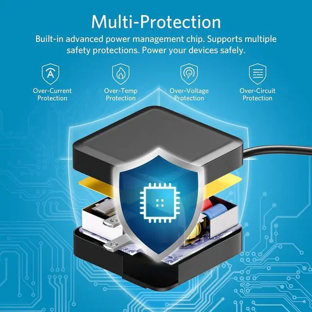 Alt view image 6 of 7 - 90W Universal Laptop Charger Power Adapter Cord Supply Replacement for  Hp    Thinkpad Toshiba   Fujitsu Notebook Ultrabook Chromebook