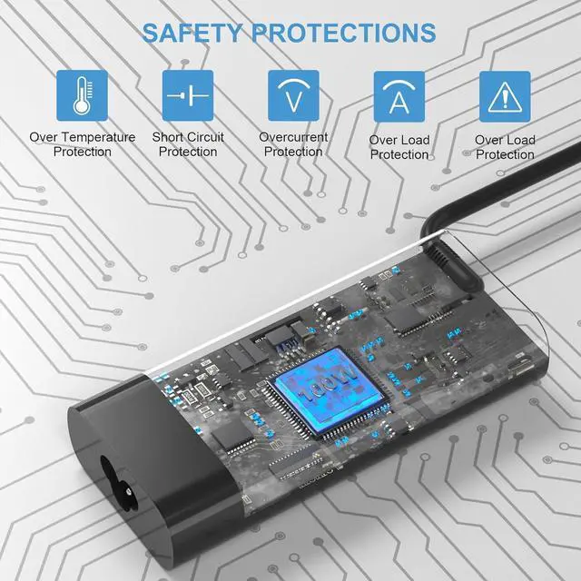 Alt view image 4 of 7 - Replacement for 100W  Laptop Charger USB C Type C Gan for  Precision 3580 3580 3580 3581 5680 Latitude 7640 7640 7340 5440 5540 9440 5340 Inspiron 14 16 5000 7000 100w USB-c ac Adapter