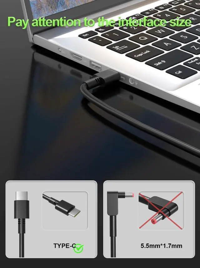 Alt view image 2 of 7 - 65W USB C Charger for  Thinkpad & Yoga & Chromebook & Ideapad Slim Duet & ThinkBook Series Laptop Replacement ADLX65YDC2A ADLX65YLC2D ADLX65YDC3A Universal Type-c Power Adapter Fast Charging